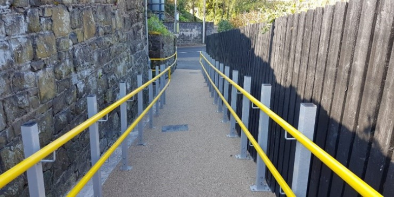 Dunmurry Halt Railway walkway GRP handrail Relinea