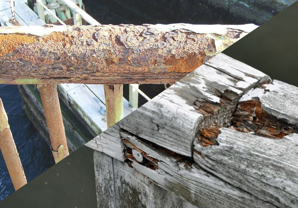 steel and wood handrail