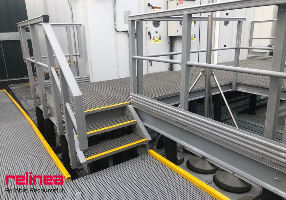 GRP Access Platforms, GRP Handrails. GRP Grating in Winter