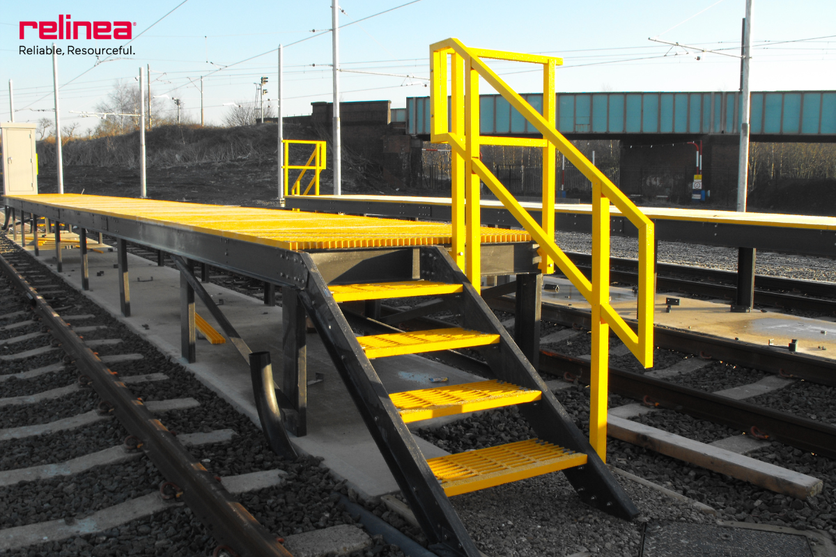 GRP Access Platforms, GRP Handrails. GRP Grating in Winter