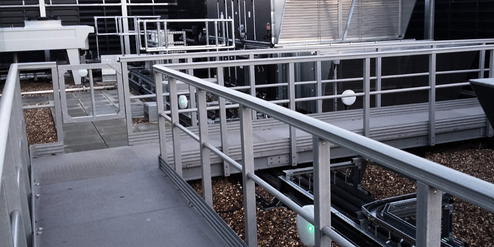 Maintenance-Free GRP Walkways - Solid Top Grating Rooftop Walkway