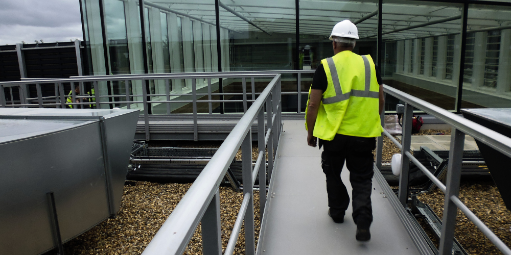 Maintenance-Free GRP Walkways - Solid Top Grating Rooftop Walkway