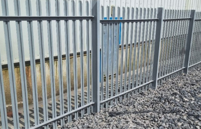 GRP substation pallisade fencing